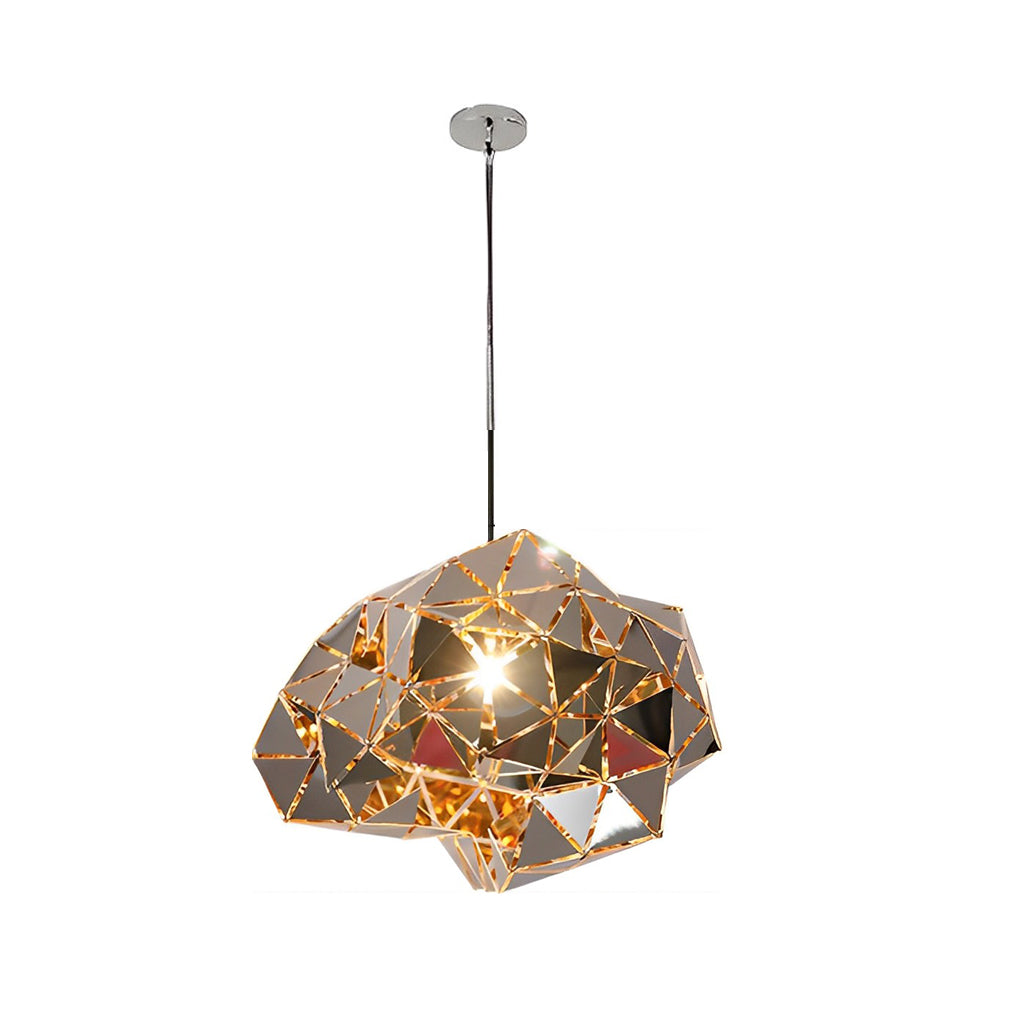 Modern Hollow Stainless Steel Pendant Light - Geometric Design