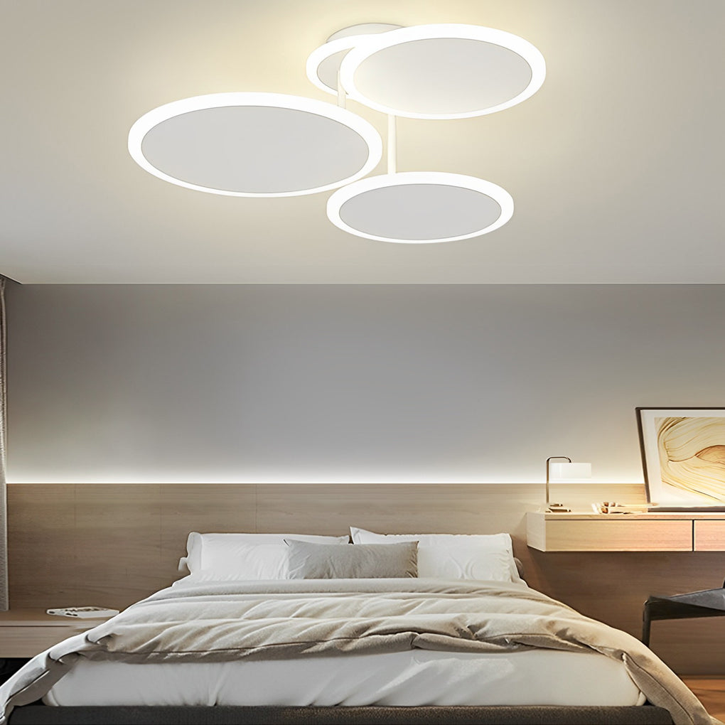 Nordic Round LED Ceiling Light - Matte White Three-Step Dimming