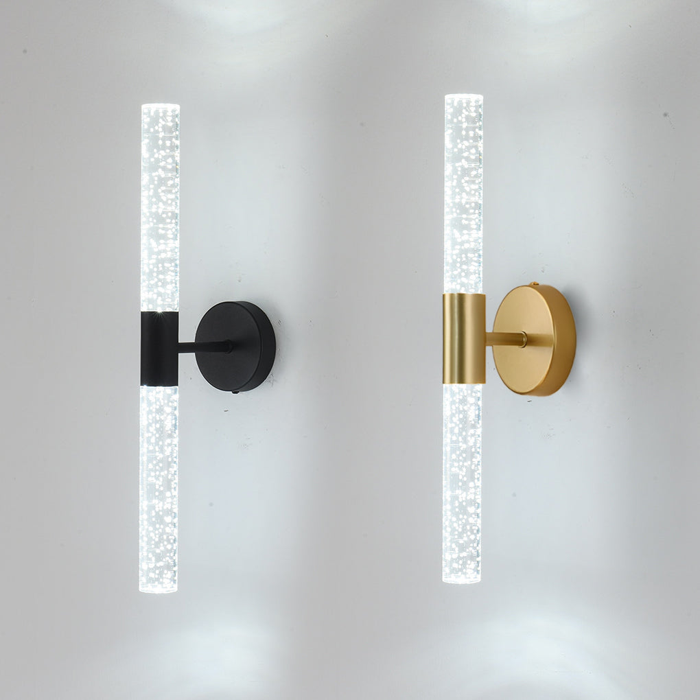 Industrial Cylinder LED Wall Sconce – Iron & Acrylic Wall Light