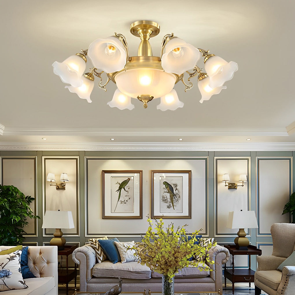 8-Light Traditional Chandelier with Electroplated Glass Shades