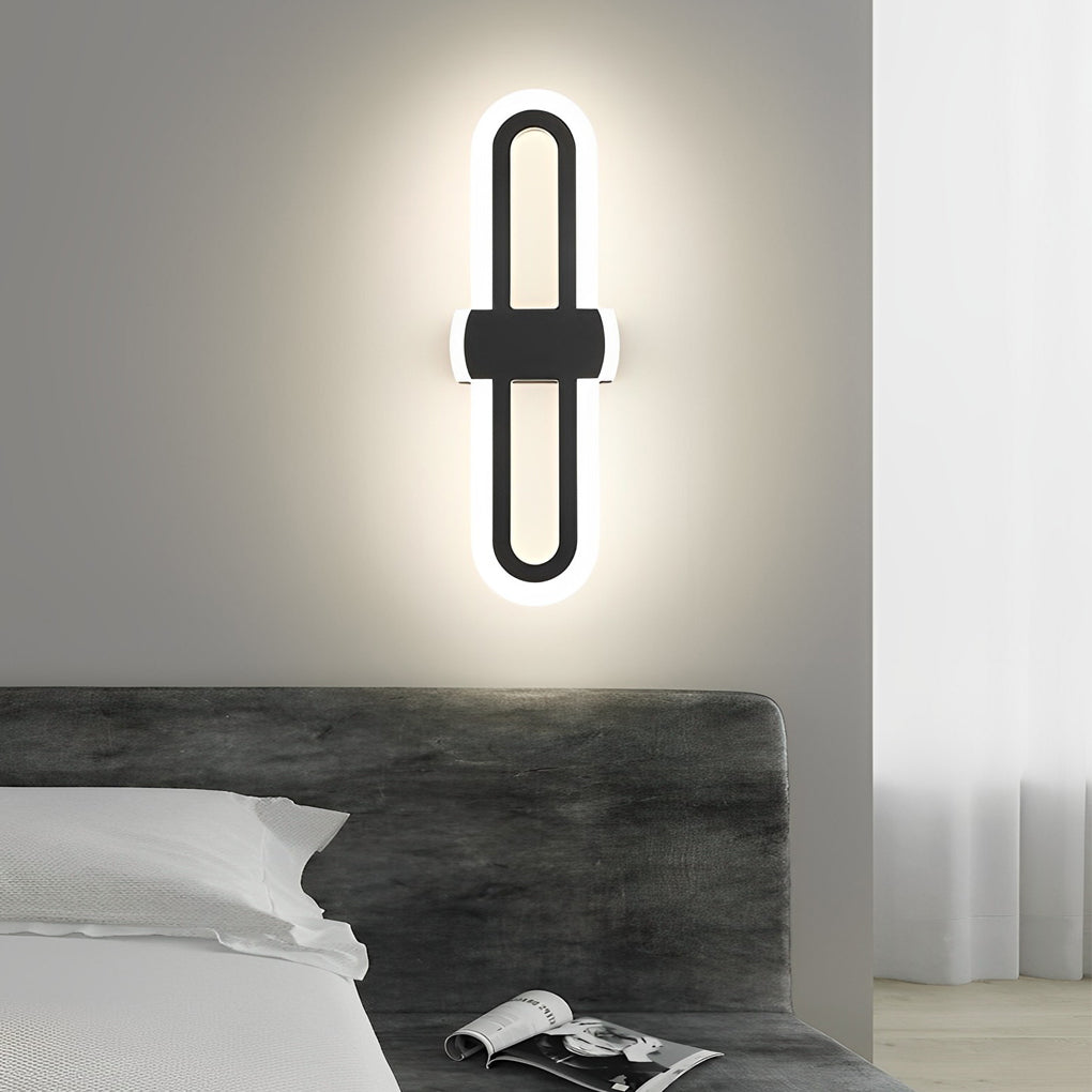Rounded Rectangular LED Wall Sconce Modern Minimalist Iron Lighting
