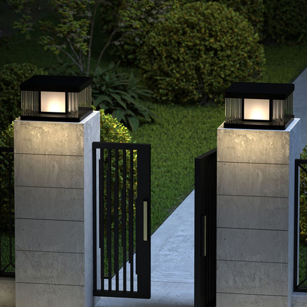 Modern Solar Fence Post Light - Waterproof IP65 Outdoor Pillar Lamp