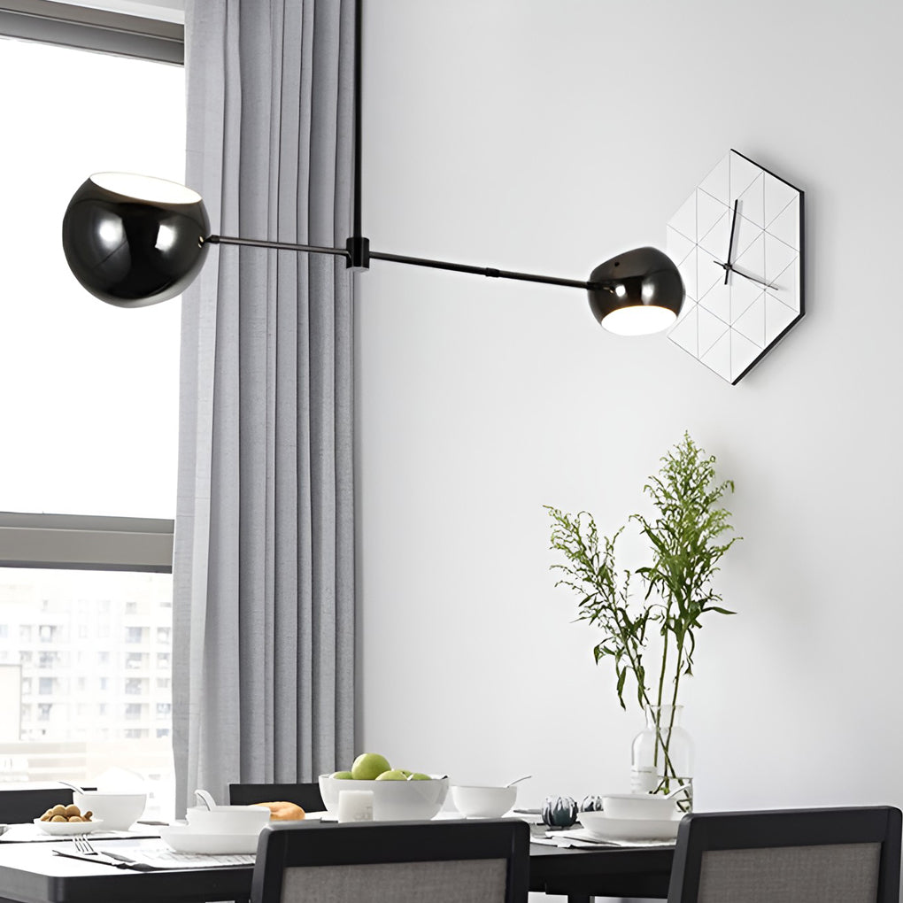 Geometric Linear Black Iron Chandelier Modern Pendant Light