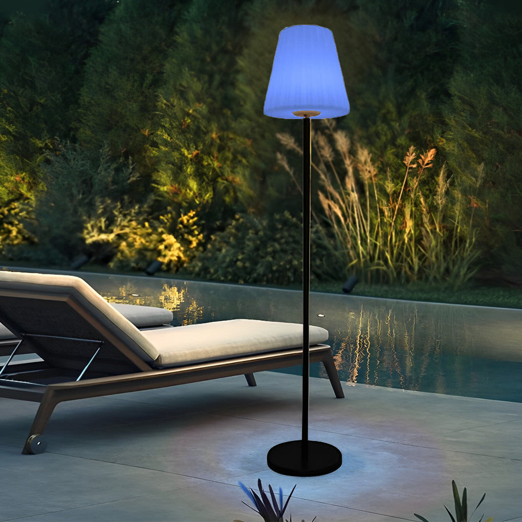 60 Inch Modern Solar LED Outdoor Floor Lamp with App Control