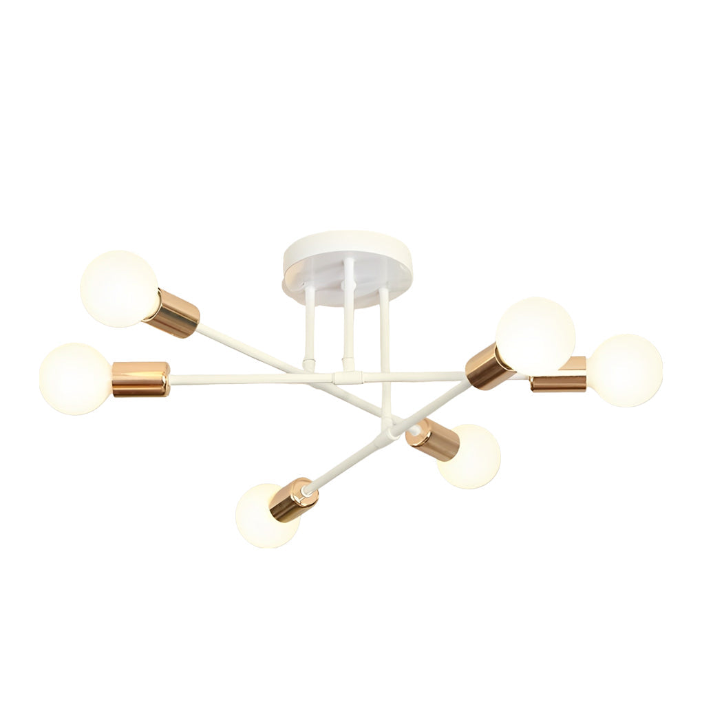 Modern 6-Light Sputnik Flush Mount Ceiling Light - 22'' Dia