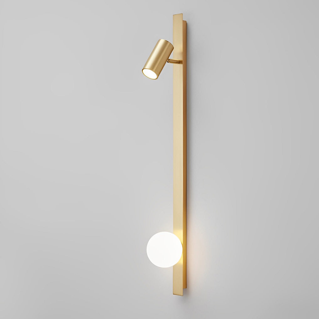 Modern Black Gold LED Wall Sconce with Adjustable Spotlight