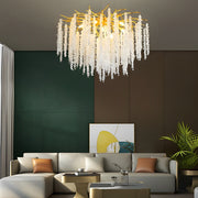 Crystal Branch Chandelier Modern 3-Step Dimming Aluminum Pendant