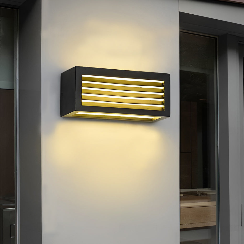 Rectangular Waterproof LED Outdoor Wall Sconce - Black Aluminum