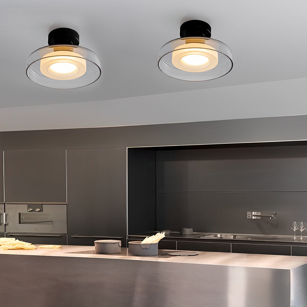 Modern Round Glass Wall Sconce with LED Light