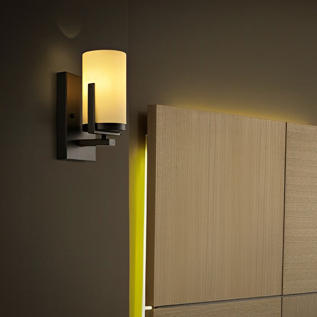 Industrial Glass Candlestick Wall Sconce - Black Iron & Glass