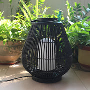 Portable Black Woven Iron E27 Outdoor Lantern with Handle