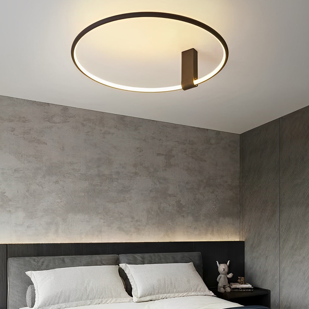 Adjustable Modern Round LED Ceiling Light - 3-Step Dimming Black
