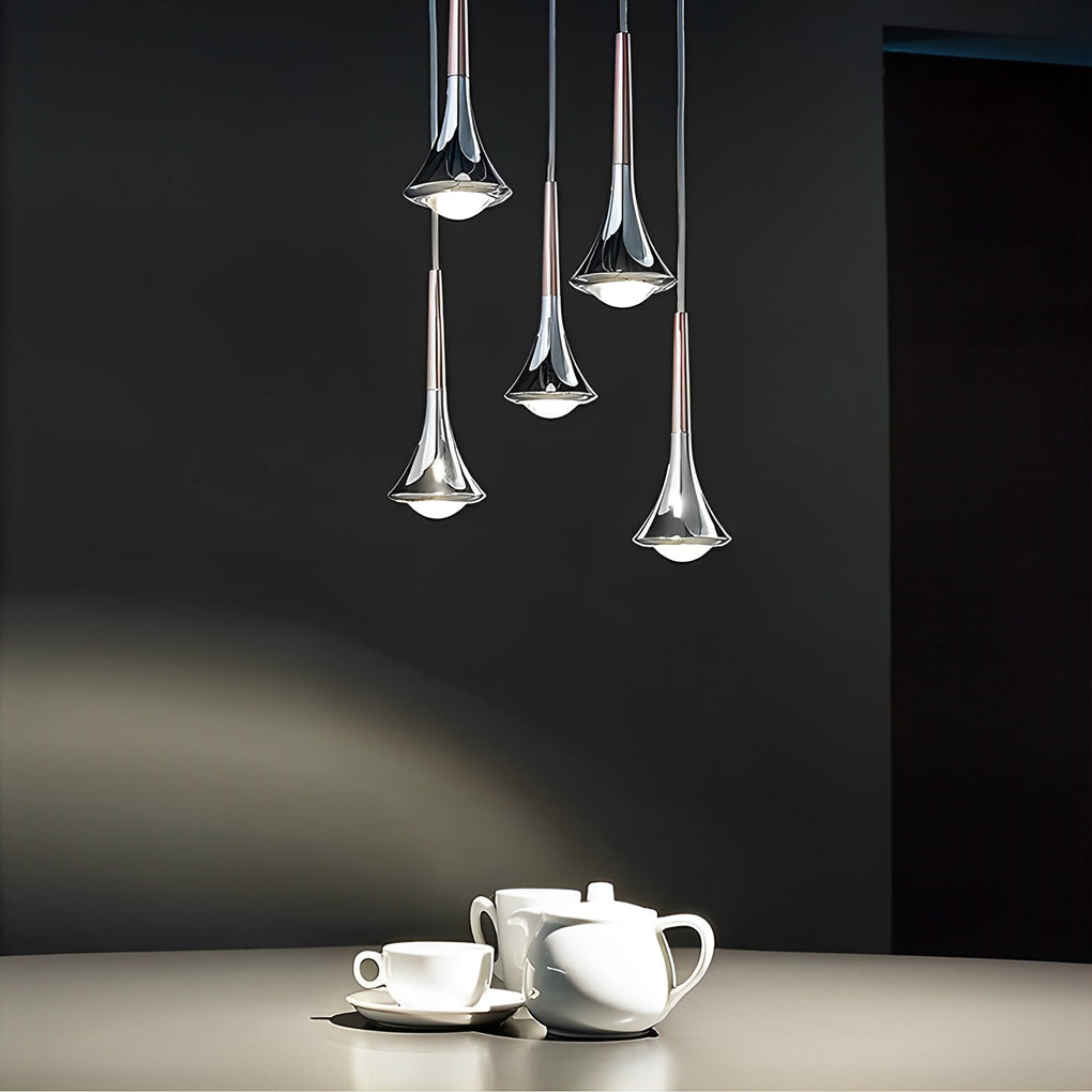 Water Drop Metal LED Pendant Light Modern Nordic Staircase Chandelier