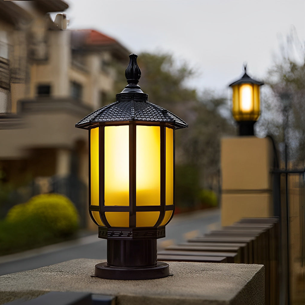 Retro LED Outdoor Post Light - Aluminum & Glass - IP55 Waterproof