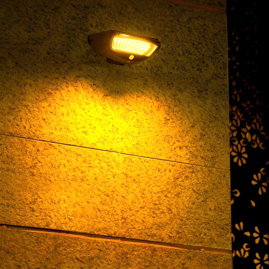 Motion Sensor Solar Outdoor Wall Light with Adjustable Panel