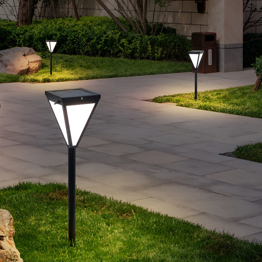 Solar LED Pathway Post Light - Modern Outdoor Landscape Lighting