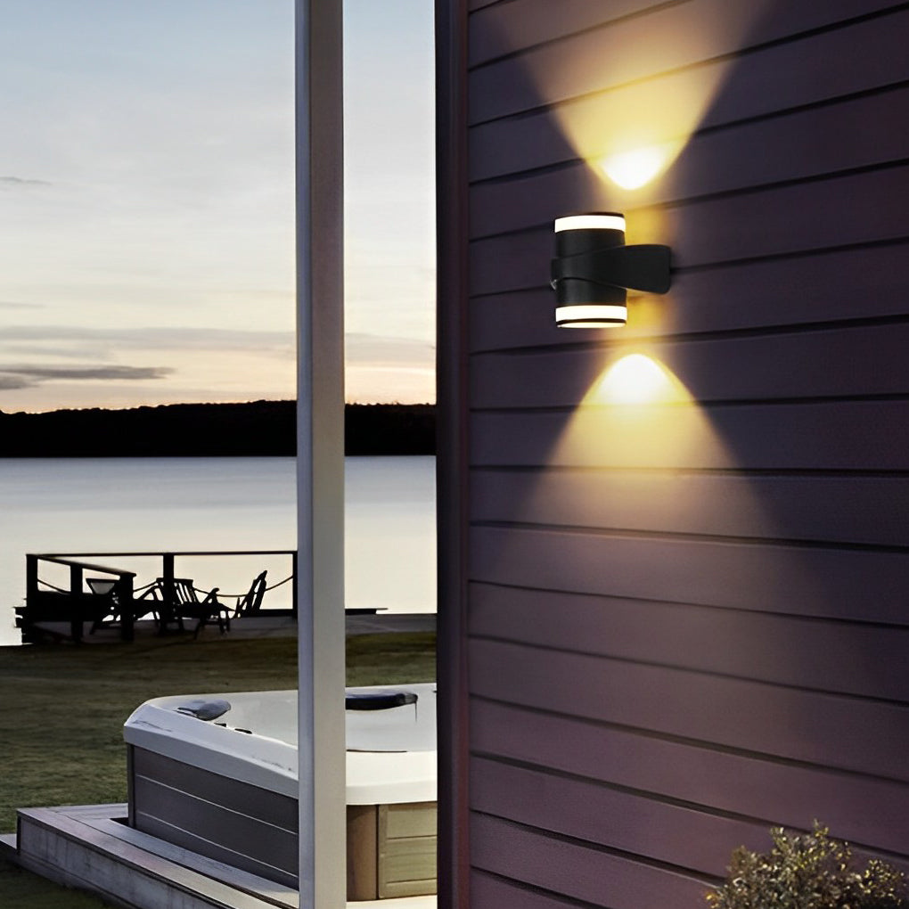 Modern LED Outdoor Wall Light - Black Aluminum Waterproof Sconce