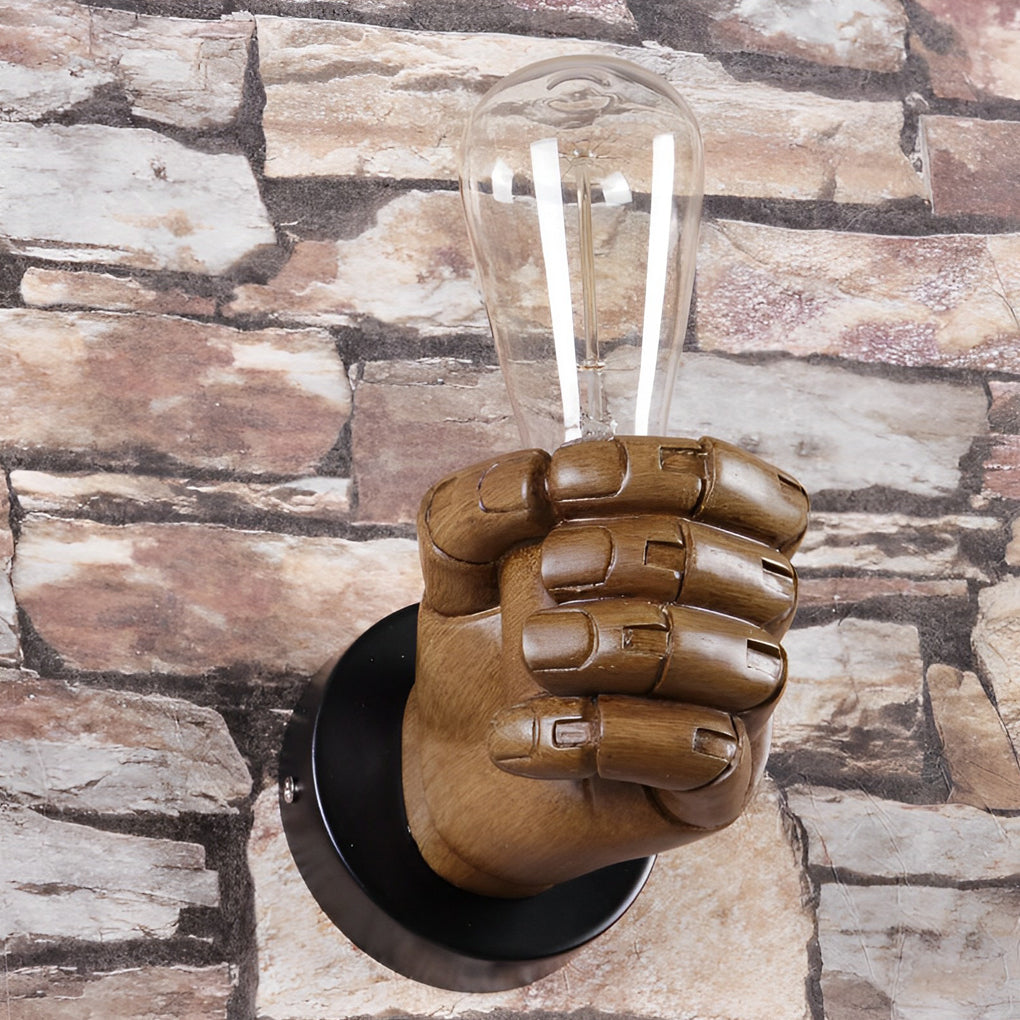 Resin Fist Wall Sconce – Industrial Retro Style Lighting