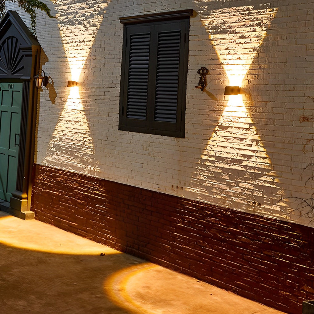 Solar LED Up Down Wall Light Waterproof Outdoor Modern Washer