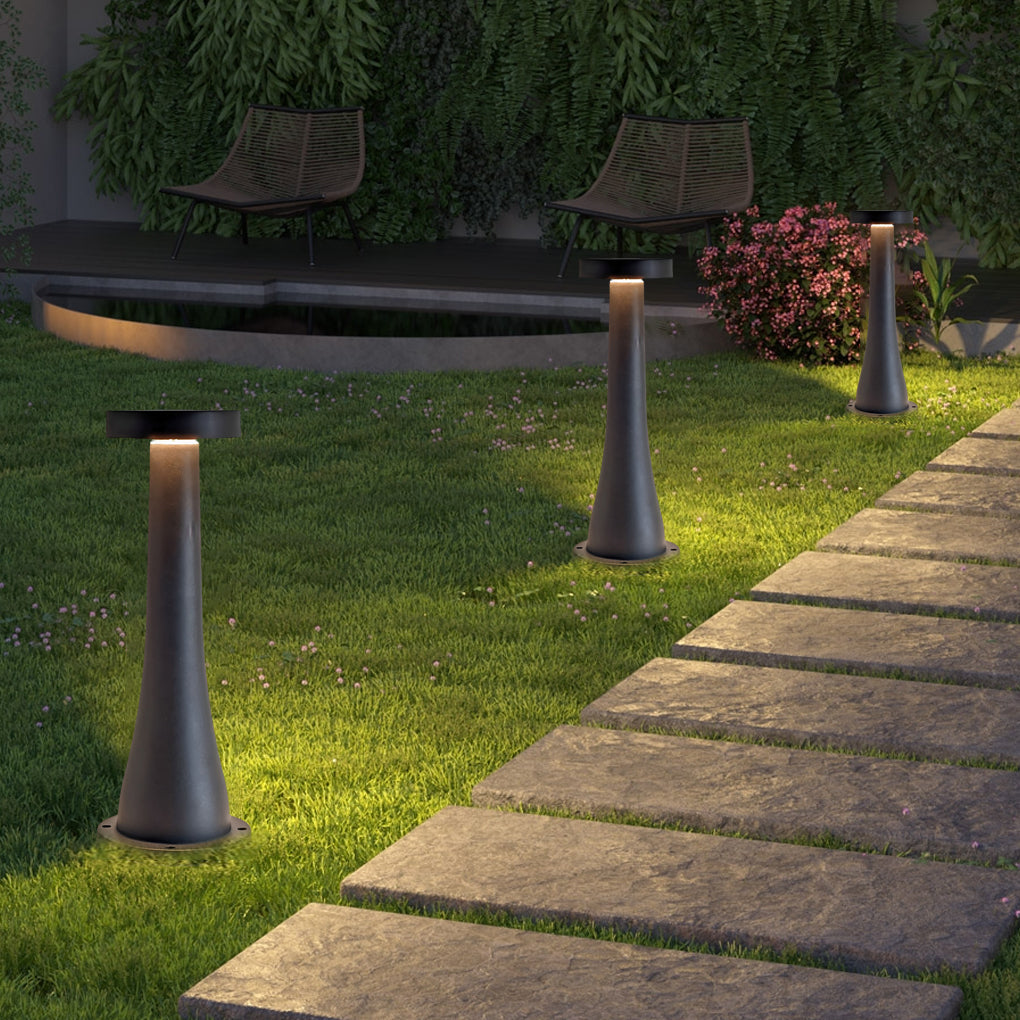 Black Aluminum Mushroom Outdoor Pathway Lights - Waterproof LED