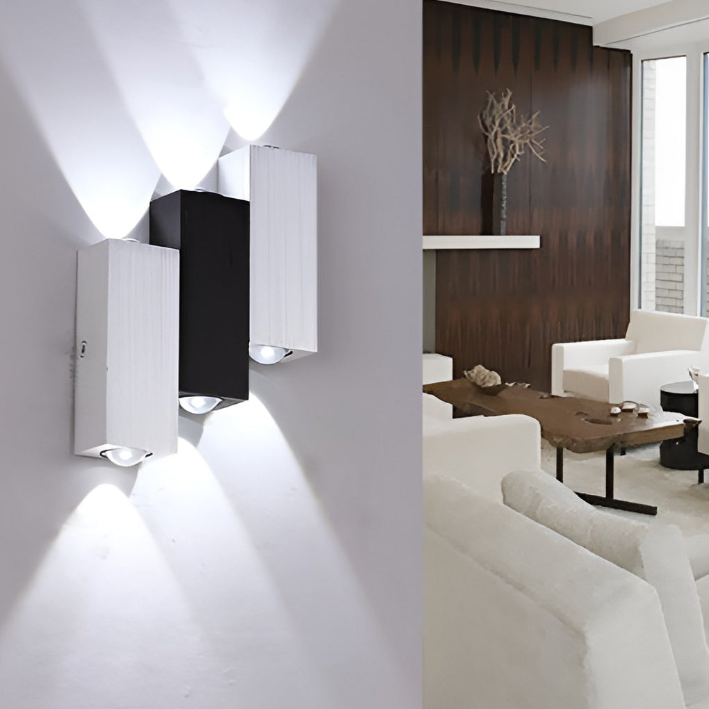 Modern Rectangular LED Wall Light Up Down Aluminum Sconce