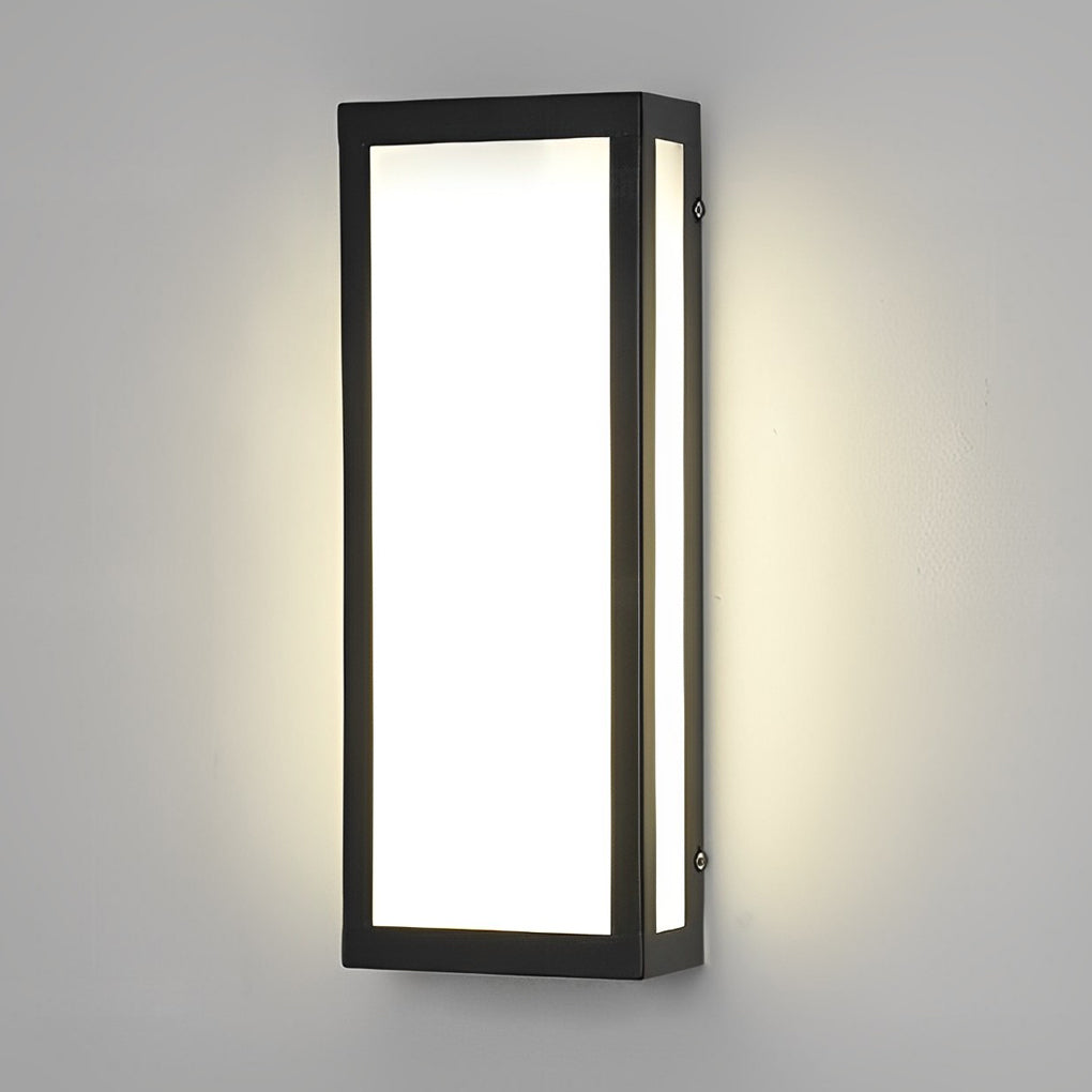 Modern Rectangular LED Outdoor Wall Lamp - Matte Black