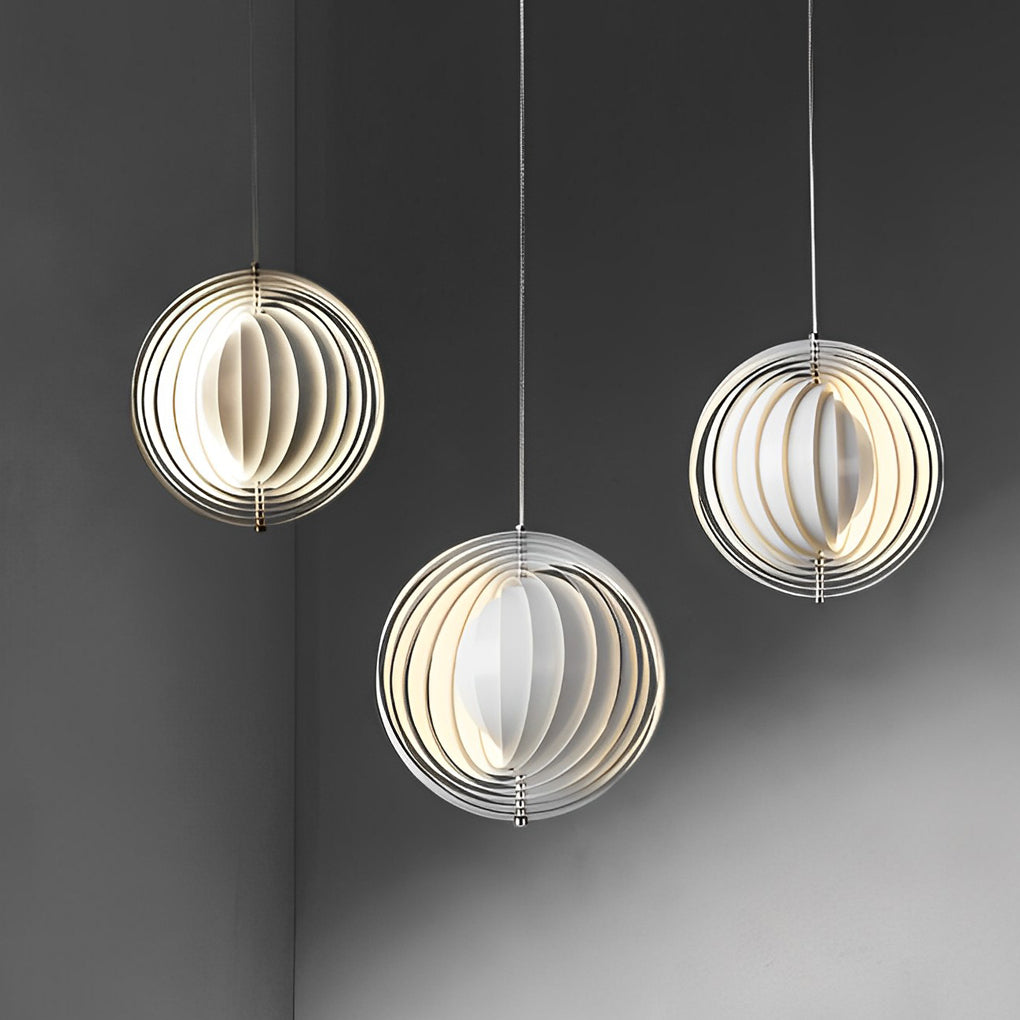 360° Rotatable White Metal Pendant Light Modern Nordic Design