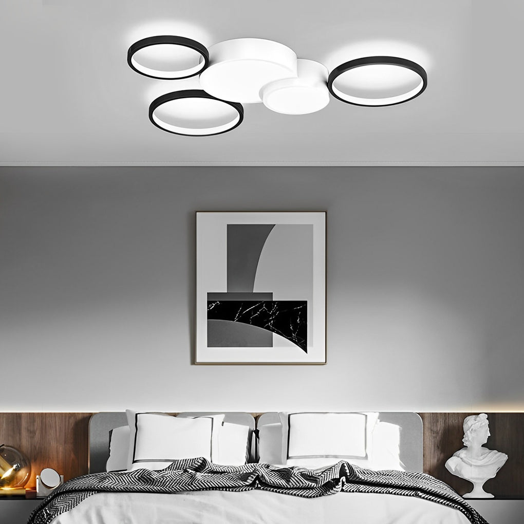 Multi-Circle LED Flush Mount Ceiling Light - Modern Minimalist