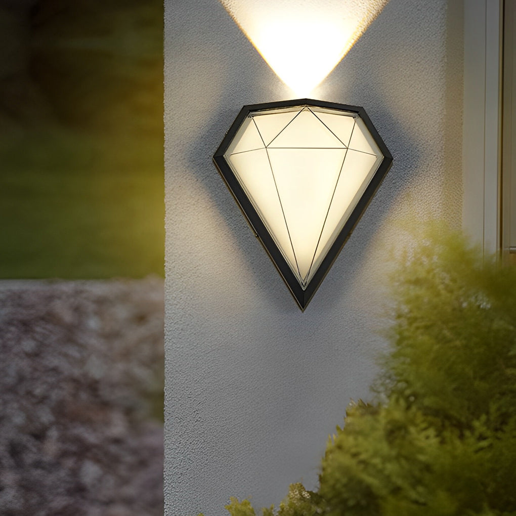 Geometric LED Waterproof Wall Lamp - Modern Black Aluminum Outdoor