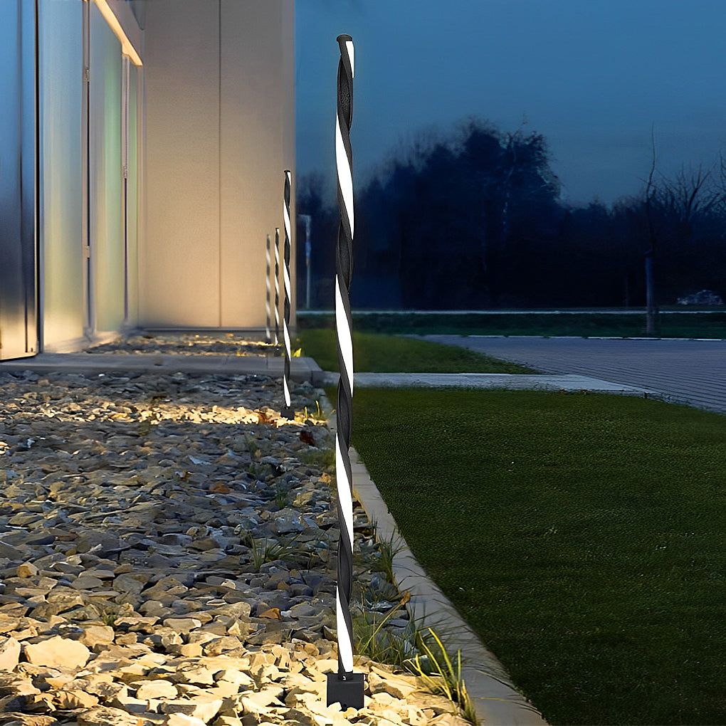 Linear Black LED Solar Path Lamp Modern Outdoor Landscape Lighting