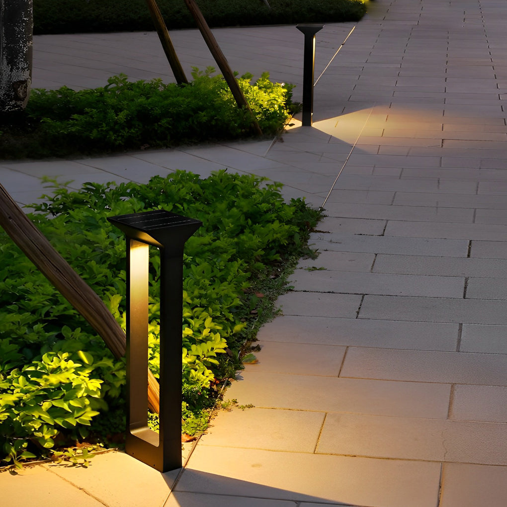 Modern Door-Shaped LED Solar Pathway Lights - Die-Cast Aluminum