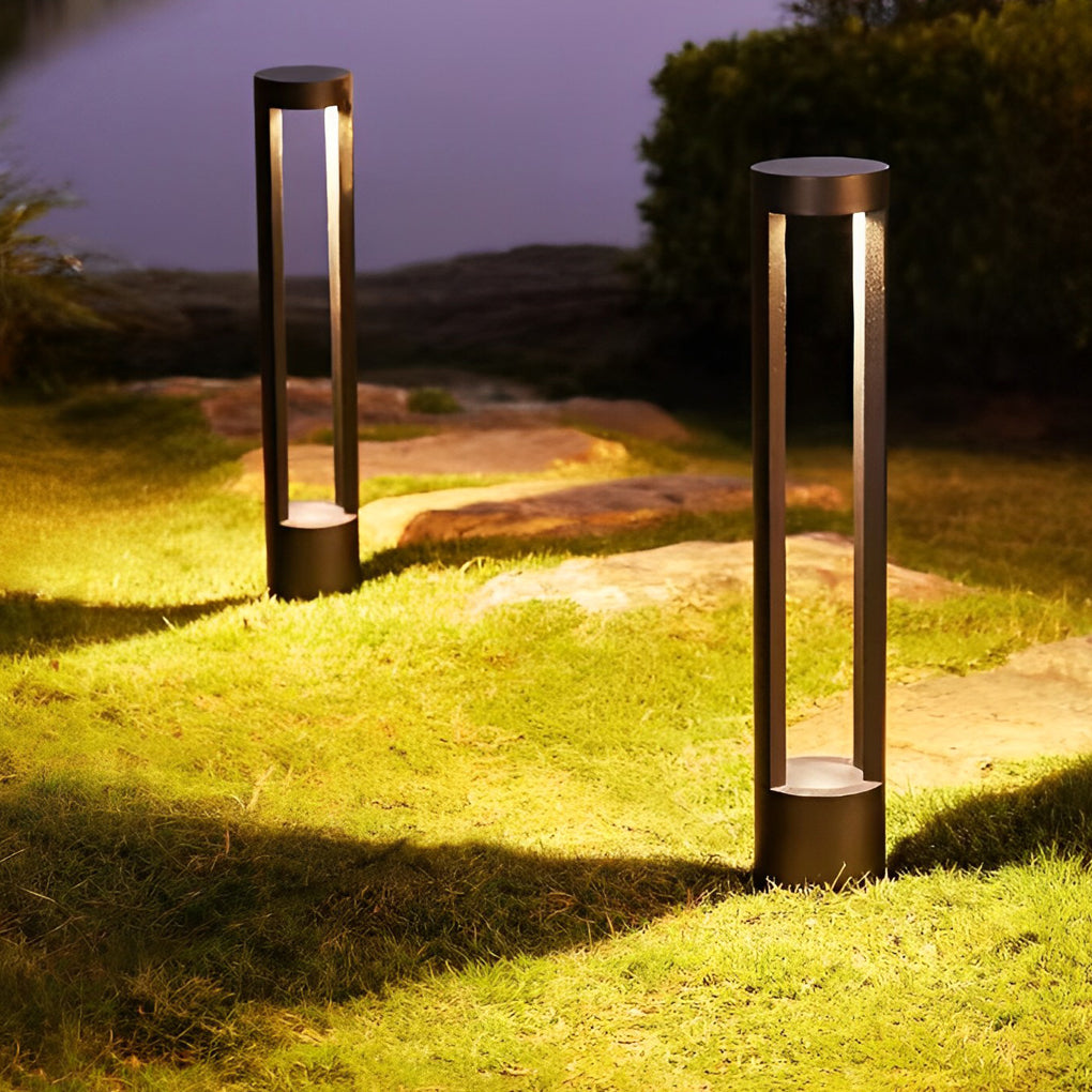 Modern Cylinder LED Pathway Light - Die-Cast Aluminum Black