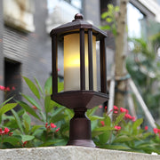 Retro Rose Gold Outdoor Pillar Post Light – Aluminum Waterproof