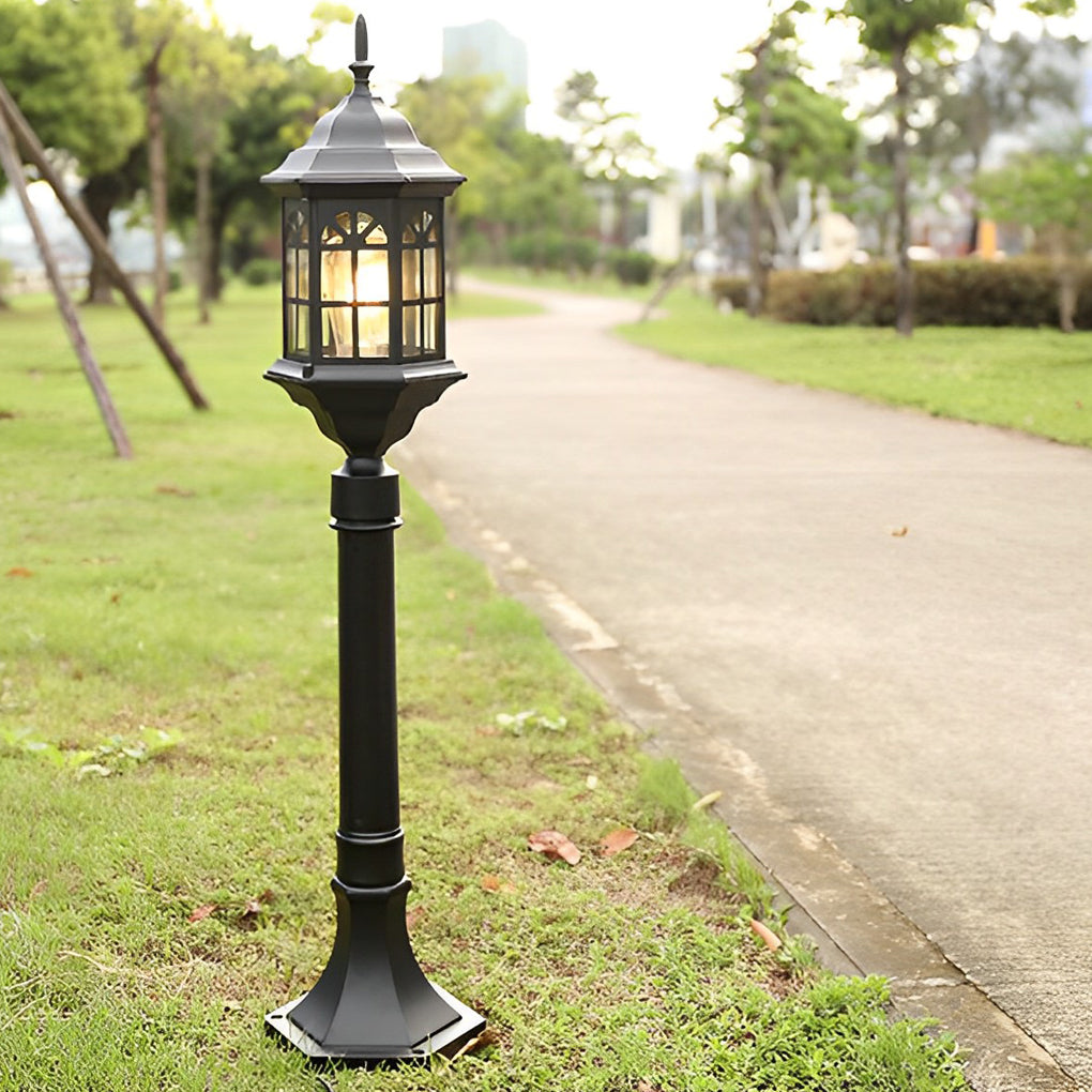 Slim LED Outdoor Post Light Industrial Black Bronze Pathway Lamp