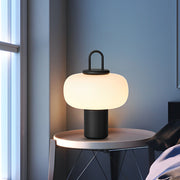 Portable LED Orb Table Lamp with Milk Glass Shade