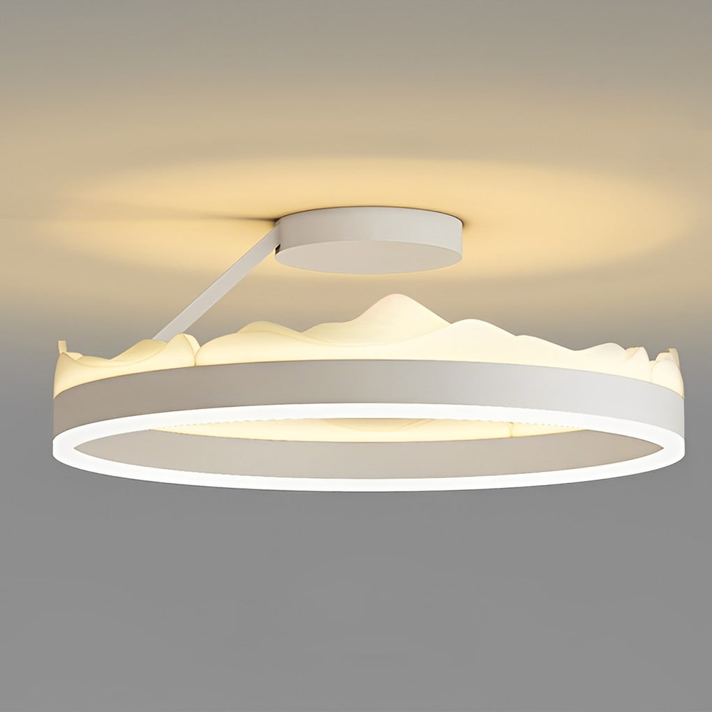 Modern Round LED Flush Mount Ceiling Light with Stepless Dimming