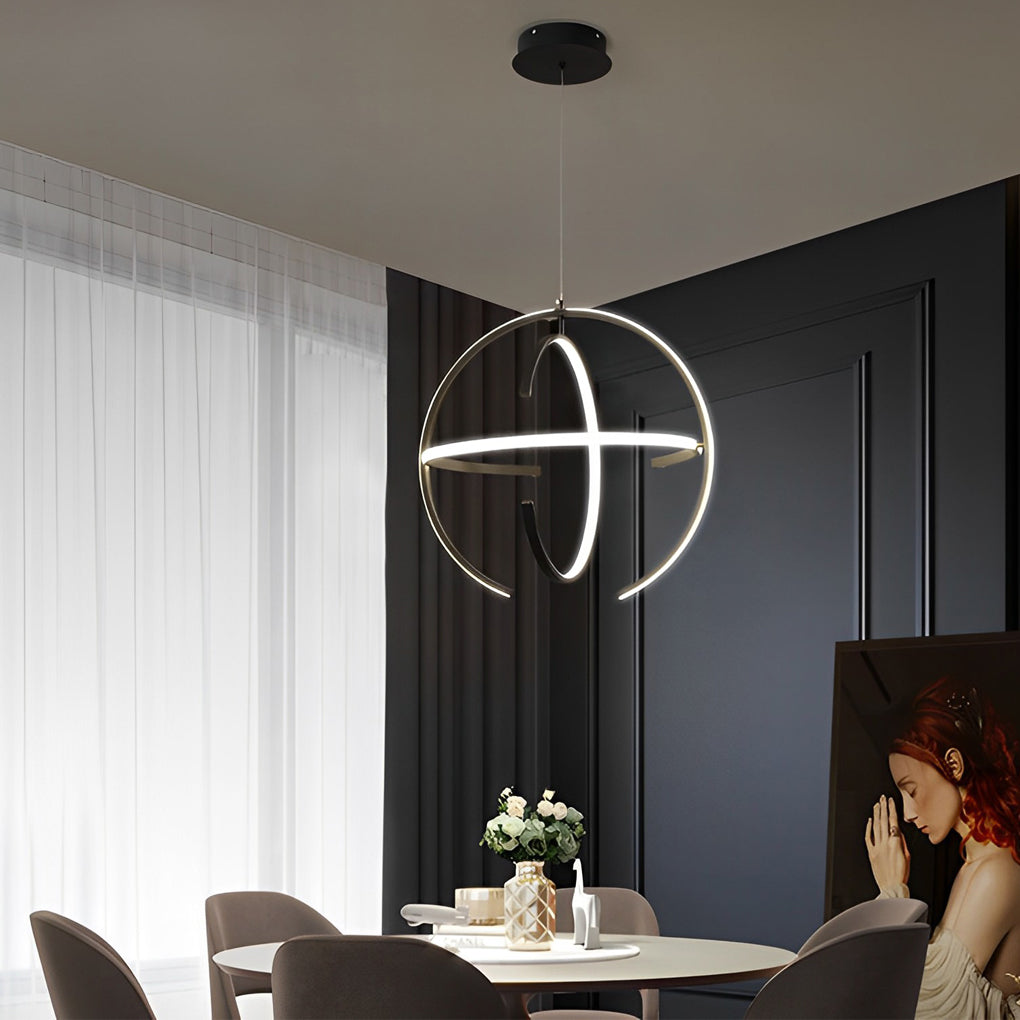 Adjustable Ring LED Pendant Light Modern Aluminum Kitchen Lighting