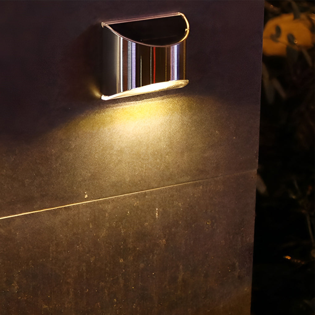 Modern Solar Wall Lamp - Stainless Steel Waterproof Outdoor Light
