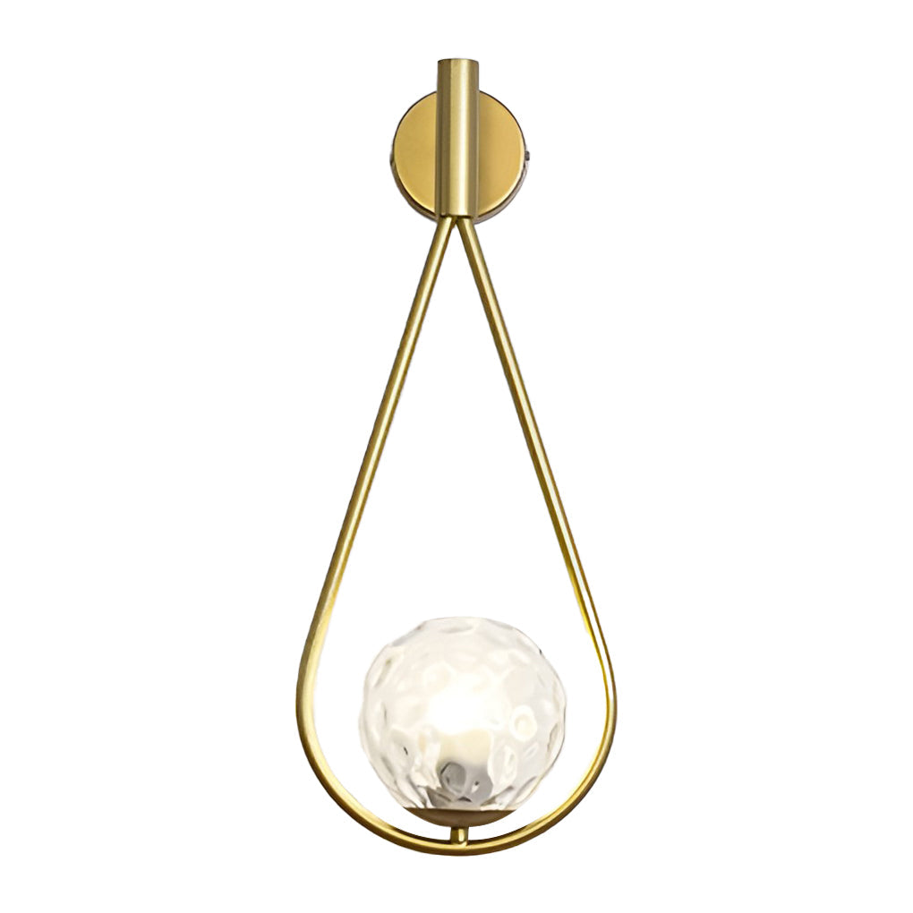 Water Drop Glass Wall Sconce Modern LED Light Fixture Black Gold