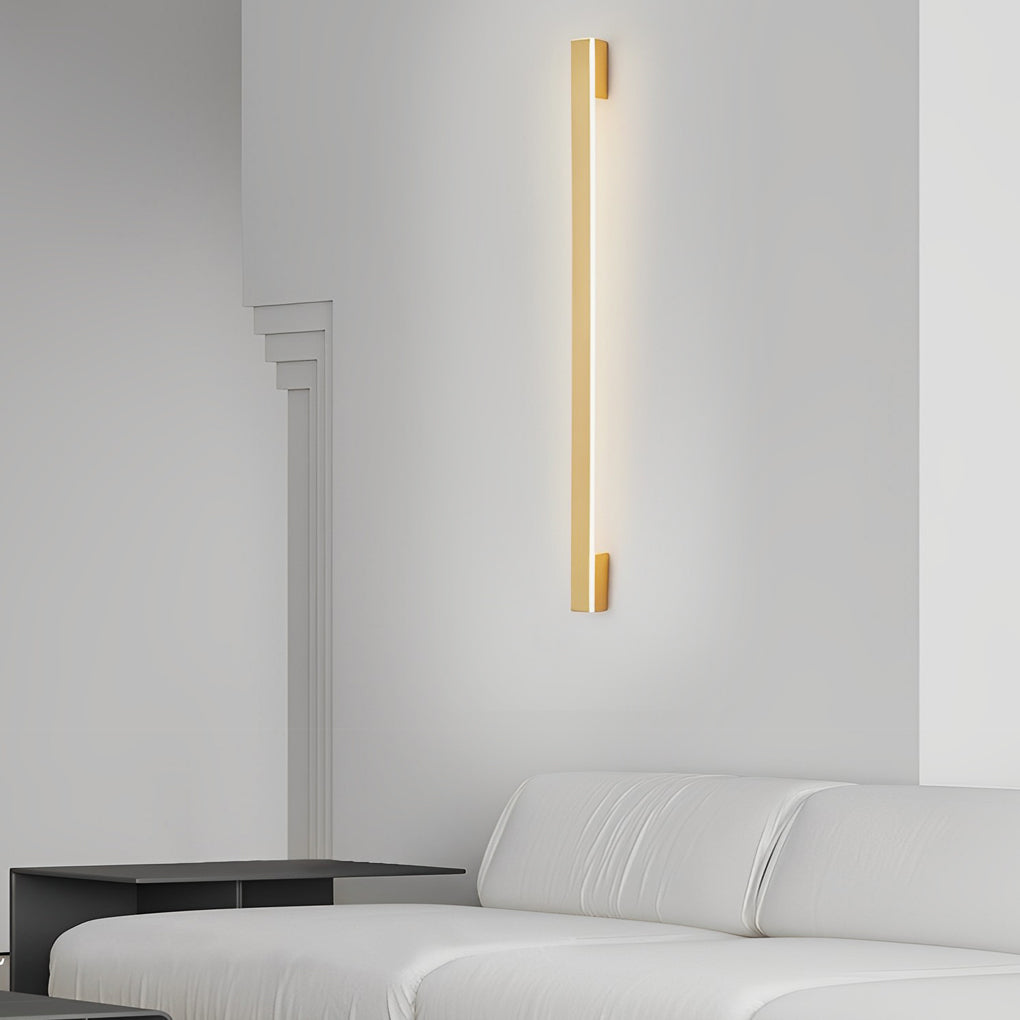 Modern Linear LED Wall Lamp with Three-Step Dimming - Copper & Acrylic