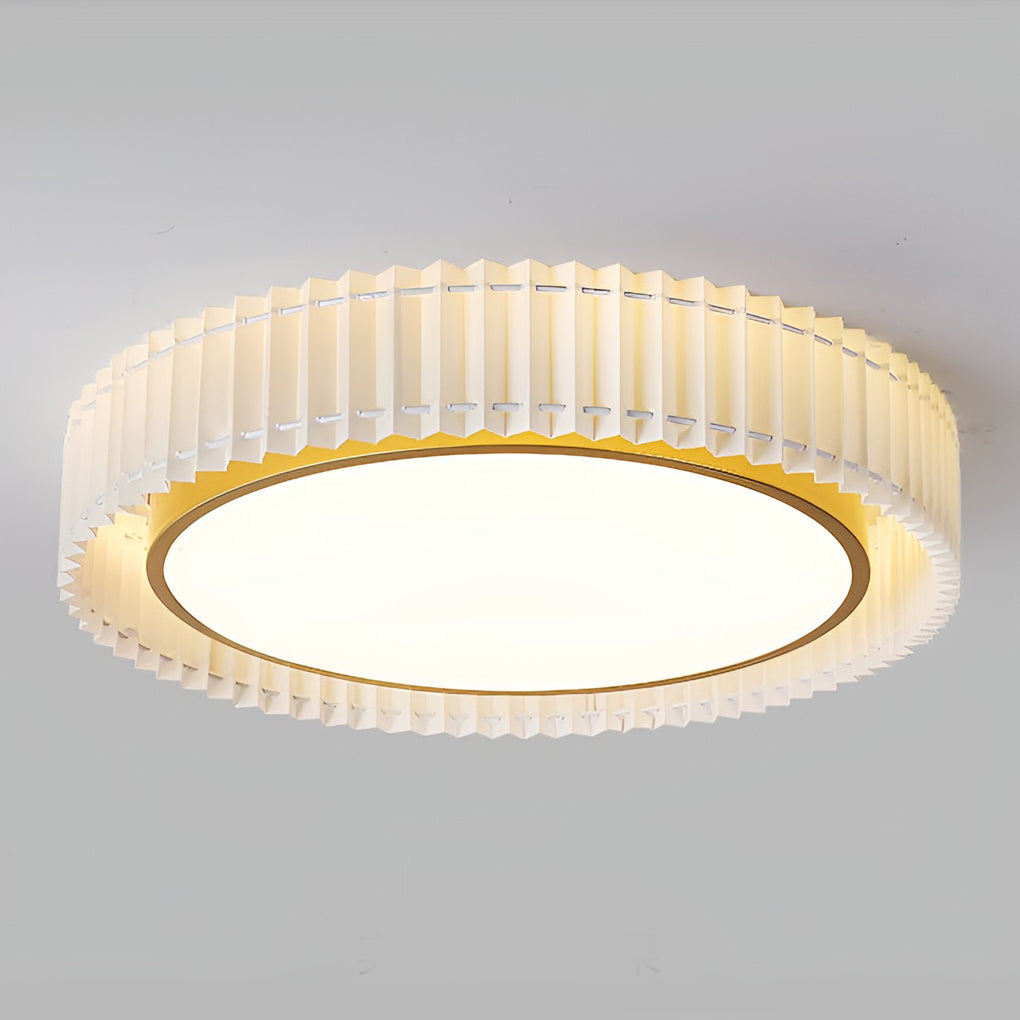 Pleated Fabric LED Ceiling Light with 3-Step Dimming