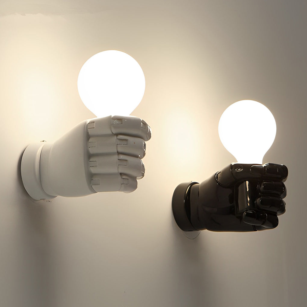 Industrial Fist Wall Sconce – Resin & Acrylic Modern Wall Lamp