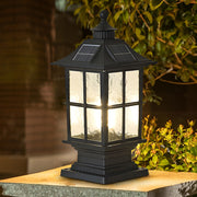 Solar LED Post Cap Light with Remote – Dimmable Outdoor Black Aluminum