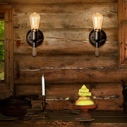 Industrial Rope-Wrapped Iron Wall Sconce - Retro Style Lighting