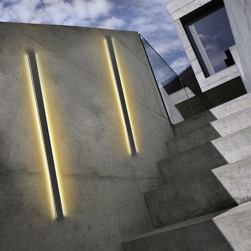 Linear Metal Outdoor Wall Light – Waterproof IP65 Black LED Sconce