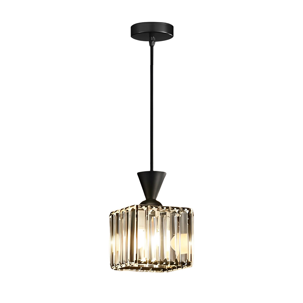 Modern Crystal Pendant Light with Three-Step Dimming