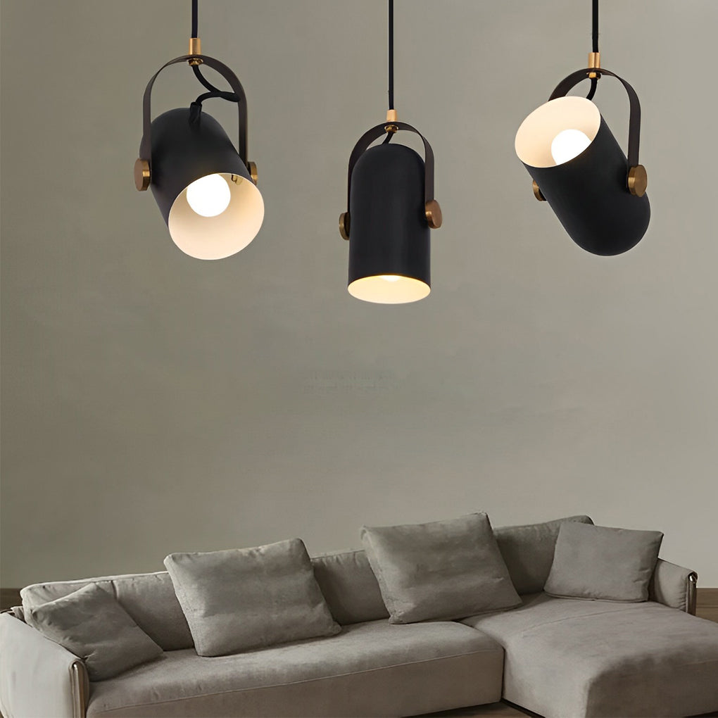 Adjustable Industrial Pendant Light - Black Aluminum Alloy