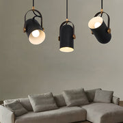 Adjustable Industrial Pendant Light - Black Aluminum Alloy
