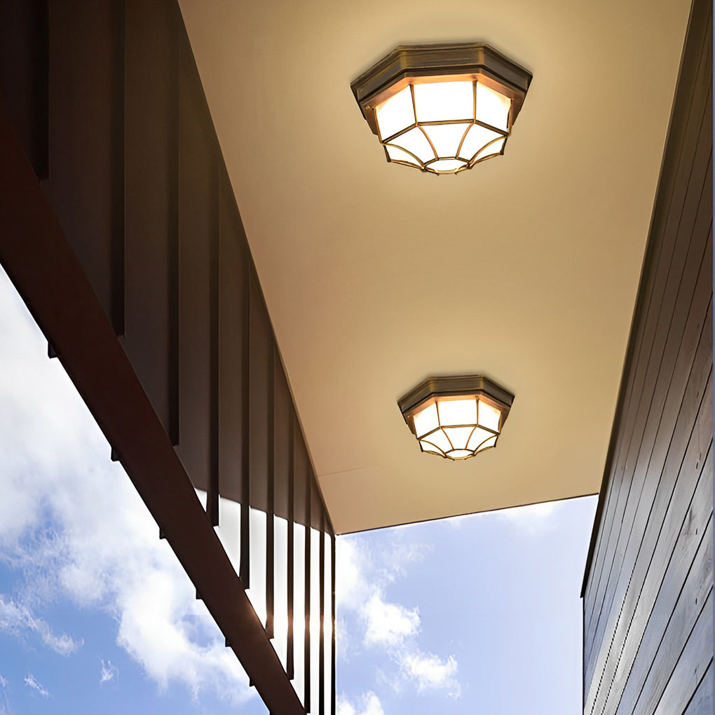 Modern Outdoor LED Flush Mount Ceiling Light - Waterproof Aluminum