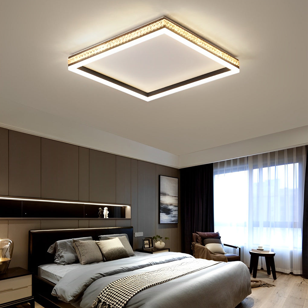 Modern Dimmable LED Semi Flush Ceiling Light with Remote Control